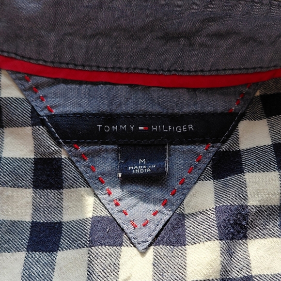 Tommy Hilfiger Navy and Cream Checkered Shirt - Picture 4 of 5